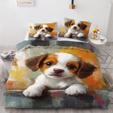 NDXRWDZR nevresim takımı 90 çocuk Kral Charles Spaniel yorgan yatak 90 yaşlı kızlar için çocuklar için fermuarlı yumuşak nefes alabilen mikrofiber nordik kılıflar 150 x 220 cm + 2 yastık kılıfı 50 x
