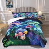 NDXRWDZR nevresim takımı 90 çocuk mantar mavi yorgan kızlar için 90 yaş yatağı fermuarlı yumuşak nefes alabilen mikrofiber nordik kılıflar 150 x 220 cm + 2 yastık kılıfı 50 x 80 cm