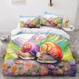 NDXRWDZR nevresim takımı 90 çocuk salyangoz renkli yorgan kızlar için 90 yaş yatağı fermuarlı yumuşak nefes alabilen mikrofiber nordik kılıflar 150 x 220 cm + 2 yastık kılıfı 50 x 80 cm