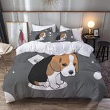 NDXRWDZR nevresim takımı 90 çocuk sevimli köpek yorgan yatak 90 yaşlı kızlar için fermuarlı yumuşak nefes alabilen mikrofiber nordik kılıflar 150 x 220 cm + 2 yastık kılıfı 50 x 80 cm