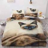 NDXRWDZR nevresim takımı 90 çocuk siyam kedi yorgan 90 yaşlı kızlar için çocuklar için fermuarlı yumuşak nefes alabilen mikrofiber nordik kılıflar 150 x 220 cm + 2 yastık kılıfı 50 x 80 cm