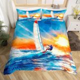NDXRWDZR nevresim takımı 90 çocuk sörf tahtası yorgan kızlar için 90 yaş yatağı fermuarlı yumuşak nefes alabilen mikrofiber nordik kılıflar 150 x 220 cm + 2 yastık kılıfı 50 x 80 cm