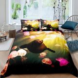 NDXRWDZR Nevresim takımı 90 yaşlı çocuk damgası yorgan yatak 90 yaşlı kızlar için fermuarlı yumuşak nefes alabilen mikrofiber nordik kılıflar 150 x 220 cm + 2 yastık kılıfı 50 x 80 cm