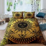 NDXRWDZR Nevresim takımı 90 yaşlı çocuk güneş sarı yorgan kızlar için 90 yaş yatağı fermuarlı yumuşak nefes alabilen mikrofiber kuvvetli nevresim 150 x 220 cm + 2 yastık kılıfı 50 x 80 cm