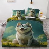 NDXRWDZR Nevresim takımı 90 yaşlı çocuk Husky yorgan yatak 90 yaşlı kızlar için fermuarlı yumuşak nefes alabilen mikrofiber nordik kılıflar 150 x 220 cm + 2 yastık kılıfı 50 x 80 cm