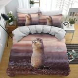 NDXRWDZR nevresim takımı 90 yaşlı çocuk marmota yorgan yatak 90 yaşlı kızlar için fermuarlı yumuşak nefes alabilen mikrofiber nordik kılıflar 150 x 220 cm + 2 yastık kılıfı 50 x 80 cm