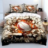 NDXRWDZR nevresim takımı 90 yaşlı çocuk rugby yorgan yatak 90 yaş yatak kızlar için fermuarlı yumuşak nefes alabilen mikrofiber kuvvetli kılıflar 150 x 220 cm + 2 yastık kılıfı 50 x 80 cm