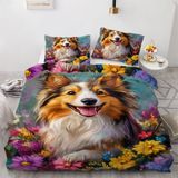 NDXRWDZR Nevresim takımı 90 yaşlı çocuk Shetland yorgan yatak 90 yaşlı kızlar için fermuarlı yumuşak nefes alabilen mikrofiber nordik kılıflar 150 x 220 cm + 2 yastık kılıfı 50 x 80 cm