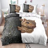 NDXRWDZR nevresim takımı 90 yaşlı çocuk sincap yorgan yatak 90 yaşlı kızlar için fermuarlı yumuşak nefes alabilen mikrofiber nordik kılıflar 150 x 220 cm + 2 yastık kılıfı 50 x 80 cm