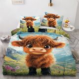 NDXRWDZR nevresim takımı 90 yaşlı dağ hayvanı yorgan kızlar için 90 yaşlı yatak fermuarlı yumuşak nefes alabilen mikrofiber kuvvetli kılıflar 150 x 220 cm + 2 yastık kılıfı 50 x 80 cm
