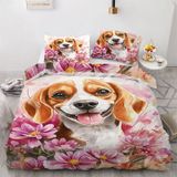 NDXRWDZR Nevresim takımı yatak 90 sevimli beagle yorgan yatak 90 yaşlı kızlar için fermuarlı yumuşak nefes alabilen mikrofiber nordik kılıflar 150 x 220 cm + 2 yastık kılıfı 50 x 80 cm