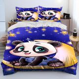 NDXRWDZR nevresim takımı yatak 90 sevimli panda yorgan yatak 90 yaşlı kızlar için çocuklar için fermuarlı yumuşak nefes alabilen mikrofiber nordik kılıflar 150 x 220 cm + 2 yastık kılıfı 50 x 80 cm