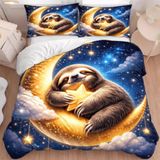 NDXRWDZR Nevresim takımı yatak 90 tembel yorgan yatak 90 yaşlı kızlar için çocuklar için fermuarlı yumuşak nefes alabilen mikrofiber nordik kılıflar 150 x 220 cm + 2 yastık kılıfı 50 x 80 cm