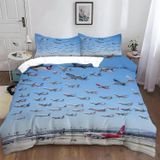 NDXRWDZR nevresim takımı yatak 90 yaşlı çocuk uçak yorgan yatak 90 yaşlı kızlar için fermuarlı yumuşak nefes alabilen mikrofiber nordik kılıflar 150 x 220 cm + 2 yastık kılıfı 50 x 80 cm