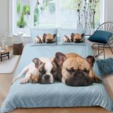 NDXRWDZR nevresim takımı yatak örtüsü 150 Fransız Bulldog yatak örtüsü, 150 cm, çocuklar için, yetişkinler için, yumuşak fermuarlı, nefes alabilen mikrofiber, kuvvetli kılıflar, 240 x 220 cm + 2