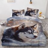 NDXRWDZR Nevresim takımı yatak örtüsü 150 Husky yatak örtüsü yatak 150 cm, çocuklar için, yetişkinler için, fermuarlı, yumuşak nefes alabilir, mikrofiber, nordik kılıflar, 240 x 220 cm + 2 yastık