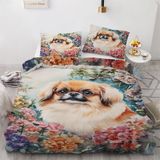 NDXRWDZR Nevresim takımı yatak örtüsü 150 Pekinés yatak örtüsü 150 yatak örtüsü çocuklar için yetişkinler için fermuarlı yumuşak nefes alabilen mikrofiber nordik kılıflar 240 x 220 cm + 2 yastık