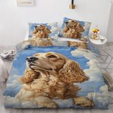 NDXRWDZR Nevresim takımı yatak örtüsü 90 çocuk Cocker Spaniel yorgan yatak 90 yaşlı kızlar için çocuklar için fermuarlı yumuşak nefes alabilen mikrofiber kuvvet kılıfı 150 x 220 cm + 2 yastık kılıfı
