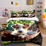 NDXRWDZR Nevresim takımı yatak örtüsü 90 Jack Russell Terrier Yorgan Kızlar için 90 Yatak, Fermuarlı Yumuşak Nefes Alabilen Mikrofiber Nordik Kılıflar 150 x 220 cm + 2 Yastık Kılıfı 50 x 80 cm