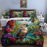 NDXRWDZR nevresim takımı yatak örtüsü 90 papağan beyaz yorgan kızlar için 90 yaş yatağı fermuarlı yumuşak nefes alabilen mikrofiber nordik kılıflar 150 x 220 cm + 2 yastık kılıfı 50 x 80 cm