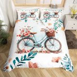 NDXRWDZR Nevresim Tek Kişilik Çocuk 135 x 200 cm Bisiklet Gizli Fermuarlı Nevresim Takımı Mikrofiber Yumuşak Nefes Alabilir Nevresim Takımı Nevresim Takımı ve 2 Yastık Kılıfı 50 x 80 cm