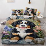 NDXRWDZR Nevresim Tek Kişilik Çocuk 135 x 200 cm Dağ Köpeği Bernese Gizli Fermuarlı Nevresim Takımı Mikrofiber Yumuşak Nefes Alabilir Nevresim Takımı Nevresim Takımı ve 2 Yastık Kılıfı 50 x 80 cm