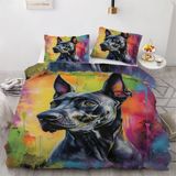 NDXRWDZR Nevresim Tek Kişilik Çocuk 135 x 200 cm Danimarka Köpeği Gizli Fermuarlı Nevresim Takımı Yumuşak Nefes Alabilir Mikrofiber Nevresim Takımı Nevresim Takımı ve 2 Yastık Kılıfı 50 x 80 cm