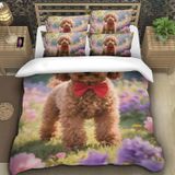 NDXRWDZR Nevresim Tek Kişilik Çocuk 135 x 200 cm Peluş Köpek Nevresim Takımı Gizli Fermuarlı Mikrofiber Yumuşak Nefes Alabilir Nevresim Takımı Nevresim Takımı ve 2 Yastık Kılıfı 50 x 80 cm