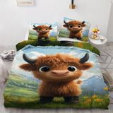 NDXRWDZR Nevresim Tek Kişilik Çocuk 135 x 200 cm Plato Sığır Gizli Fermuarlı Nevresim Takımı Mikrofiber Yumuşak Nefes Alabilir Nevresim Takımı Nevresim Takımı ve 2 Yastık Kılıfı 50 x 80 cm
