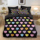 NDXRWDZR Nevresim Tek Kişilik Çocuk 135 x 200 cm Renk Aşk Kalp Gizli Fermuarlı Nevresim Takımı Mikrofiber Yumuşak Nefes Alabilir Nevresim Takımı Nevresim Takımı ve 2 Yastık Kılıfı 50 x 80 cm