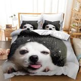 NDXRWDZR Nevresim Tek Kişilik Çocuk 135 x 200 cm Sevimli Köpek Gizli Fermuarlı Nevresim Takımı Mikrofiber Yumuşak Nefes Alabilir Nevresim Takımı Nevresim Takımı ve 2 Yastık Kılıfı 50 x 80 cm