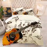 NDXRWDZR Nordic Kılıflar Yatak 105 Gitar Nevresim Takımı Kızlar için Çocuklar için Fermuarlı Yumuşak Nefes Alabilir Mikrofiber Nordik Kılıflar 180 x 220 cm + 2 Yastık Kılıfı 50 x 8