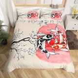 NDXRWDZR Nordic Yatak Örtüsü 105 Balık Koi Nevresim Takımı, Kızlar için Çocuklar için Fermuarlı Yumuşak Nefes Alabilir Mikrofiber Nordik Kılıflar 180 x 220 cm + 2 Yastık Kılıfı 50 x