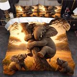 NDXRWDZR Nordic Yatak Örtüsü 135 Fil Nevresim Takımı, Çocuklar için Yetişkinler için Fermuarlı Yumuşak Nefes Alabilen Mikrofiber Nordik Kılıflar 220 x 220 cm + 2 Yastık Kılıfı 50 x 8