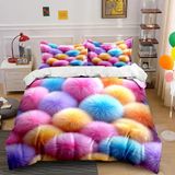 NDXRWDZR Nordic Yatak Örtüsü 135 Yatak Örtüsü Aşk Kalbi Peluş Çocuklar Yetişkinler İçin Fermuarlı Yumuşak Nefes Alabilir Mikrofiber Nordik Kılıflar 220 x 220 cm + 2 Yastık Kılıfı 50 x 8