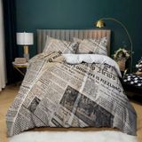 NDXRWDZR Nordica nevresim 90 çocuk gazetesi retro yorgan yatak 90 yaşlı kızlar için, fermuarlı yumuşak nefes alabilen mikrofiber kuvvetli kılıflar 150 x 220 cm + 2 yastık kılıfı 50 x 80 cm