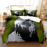 NDXRWDZR Nordica nevresim 90 çocuk papağan gri yorgan yorgan kızlar için 90 yaş yatağı fermuarlı yumuşak nefes alabilen mikrofiber nordik kılıflar 150 x 220 cm + 2 yastık kılıfı 50 x 80 cm
