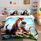 NDXRWDZR Nordik Kılıf Yatak 105 Basset Hound Nevresim Takımı, Kızlar için Çocuklar için Fermuarlı Yumuşak Nefes Alabilir Mikrofiber Nordik Kılıflar 180 x 220 cm + 2 Yastık Kılıfı 50 x 80