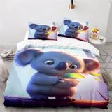 NDXRWDZR Nordik Kılıf Yatak 105 Sevimli Koala Nevresim Takımı, Kızlar için Çocuklar için Fermuarlı Yumuşak Nefes Alabilir Mikrofiber Nordik Kılıflar 180 x 220 cm + 2 Yastık Kılıfı 50 x