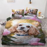 NDXRWDZR Nordik Kılıflar Yatak 105 Cocker Spaniel Nevresim Takımı, Kızlar için Çocuklar için Fermuarlı Yumuşak Nefes Alabilir Mikrofiber Nordik Kılıflar 180 x 220 cm + 2 Yastık Kılıfı 50 x 8