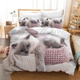 NDXRWDZR Nordik örtüler yatak 135 kedi gri nevresim takımı, çocuklar için, yetişkinler için, fermuarlı, yumuşak nefes alabilen mikrofiber kuvvetli kılıflar 220 x 220 cm + 2 yastık kılıfı 50 x 80 cm