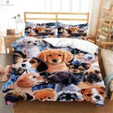 NDXRWDZR Nordik örtüler yatak 135 sevimli köpek nevresim takımı, çocuklar için, yetişkinler için, fermuarlı, yumuşak nefes alabilen mikrofiber kuvvetli kılıflar 220 x 220 cm + 2 yastık kılıfı 50 x 80