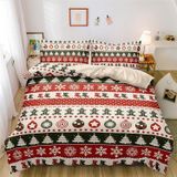 NDXRWDZR Süper Büyük Boy Nevresim Takımı Noel Nevresim Fermuarlı Kapamalı Yatak Örtüsü Aldults Çocuklar için Yumuşak Nefes Alabilir Mikrofiber Kılıf 260x220 cm + 2 Yastık Kılıfı 50x75 cm