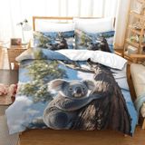 NDXRWDZR Süper Büyük Boy Nevresim Takımı Sevimli Koala Nevresim Fermuarlı Kapamalı Yatak Örtüsü Aldults Çocuklar için Yumuşak Nefes Alabilir Mikrofiber Kılıf 260x220 cm + 2 Yastık Kılıfı 50x75 cm