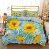 NDXRWDZR Süper King Boy Nevresim Takımı Ayçiçeği Nevresim Fermuarlı Kapamalı Yatak Örtüsü Aldults Çocuklar için Yumuşak Nefes Alabilir Mikrofiber Kılıf 260x220 cm + 2 Yastık Kılıfı 50x75 cm