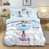 NDXRWDZR Süper King Boy Nevresim Takımı Balerin Kız Nevresim Fermuarlı Kapamalı Yatak Örtüsü Aldults Çocuklar için Yumuşak Nefes Alabilir Mikrofiber Kılıf 260x220 cm + 2 Yastık Kılıfı 50x75 cm