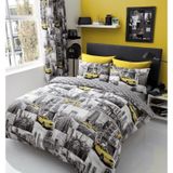 NDXRWDZR Süper King Boy Nevresim Takımı New York Nevresim Fermuarlı Kapak Yatak Örtüsü Aldults Çocuklar için Yumuşak Nefes Alabilir Mikrofiber Kılıf 260x220 cm + 2 Yastık Kılıfı 50x75 cm