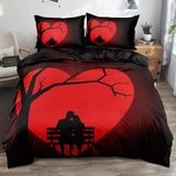 NDXRWDZR Süper King Boy Nevresim Takımı Romantik Aşk Nevresim Fermuarlı Kapamalı Yatak Örtüsü Aldults Çocuklar için Yumuşak Nefes Alabilir Mikrofiber Kılıf 260x220 cm + 2 Yastık Kılıfı 50x75 cm
