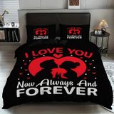NDXRWDZR Süper King Boy Nevresim Takımı Romantik Çift Yorgan Kılıfı Fermuarlı Yatak Örtüsü Aldults Çocuklar için Yumuşak Nefes Alabilir Mikrofiber Kılıf 260x220 cm + 2 Yastık Kılıfı 50x75 cm