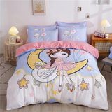 NDXRWDZR Süper King Boy Nevresim Takımı Sevimli Kız Nevresim Fermuarlı Kapamalı Yatak Örtüsü Aldults Çocuklar için Yumuşak Nefes Alabilir Mikrofiber Kılıf 260x220 cm + 2 Yastık Kılıfı 50x75 cm
